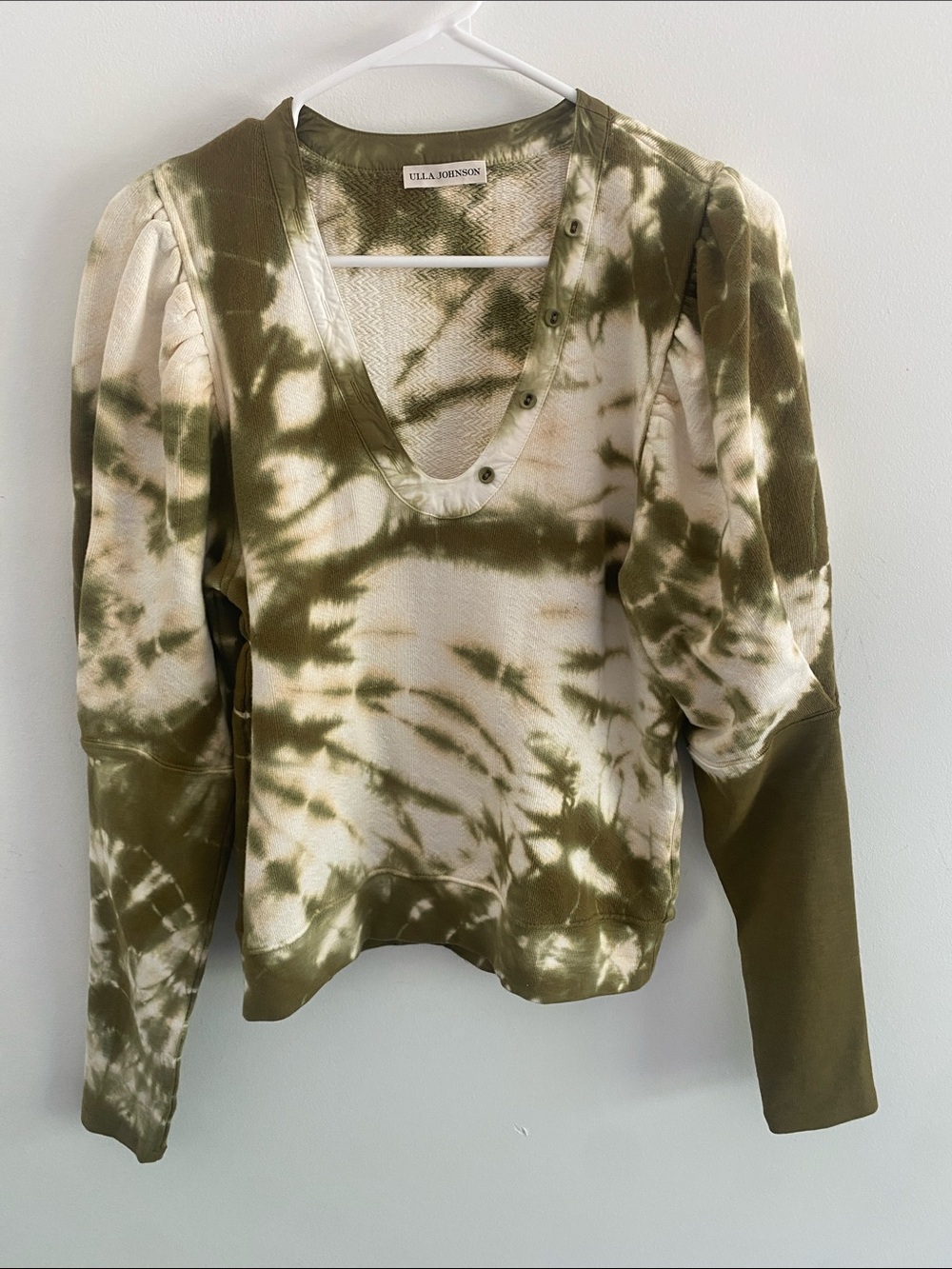 Ulla Johnson Jude French Terry Puff Sleeve Sweater Pullover Top Size SMALL